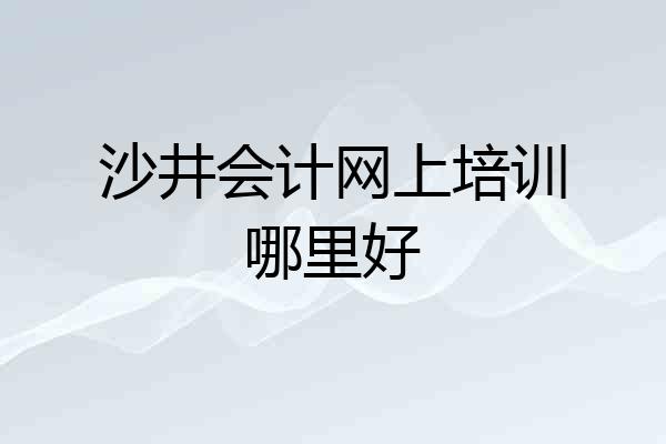 沙井会计网上培训哪里好