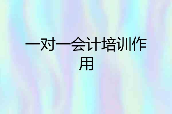 一对一会计培训作用