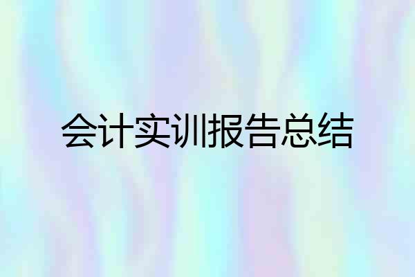 会计实训报告总结