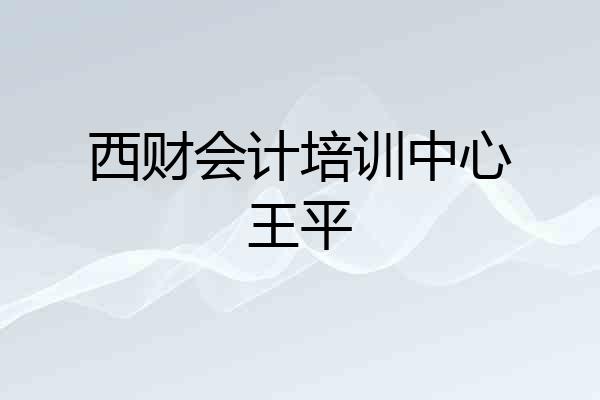 西财会计培训中心王平