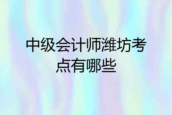 中级会计师潍坊考点有哪些