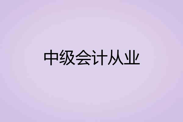 中级会计从业