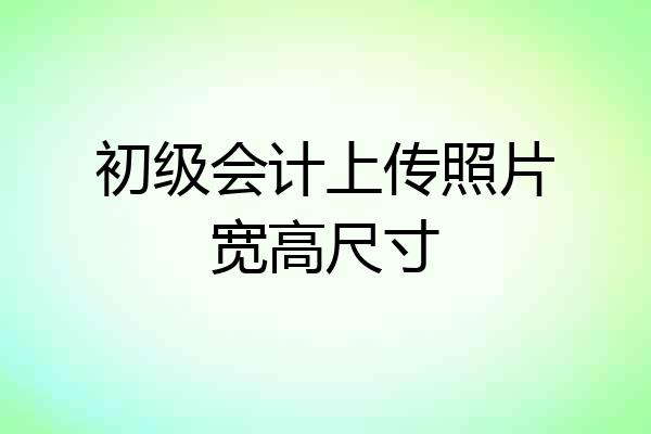 初级会计上传照片宽高尺寸