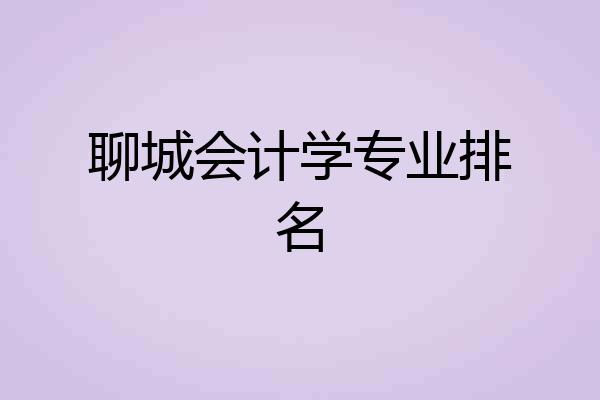 聊城会计学专业排名