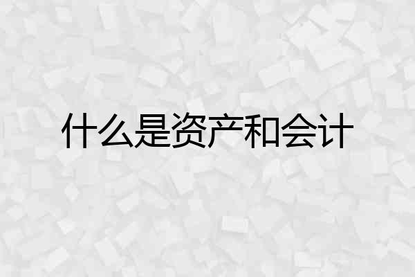 什么是资产和会计