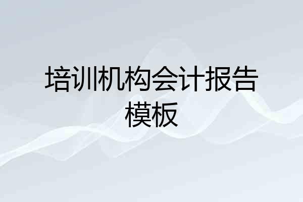 培训机构会计报告模板
