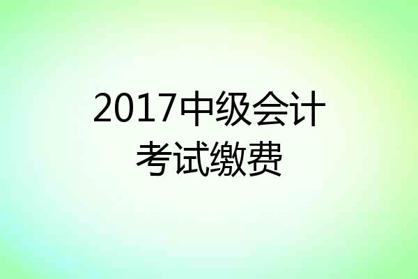 2017中级会计考试缴费