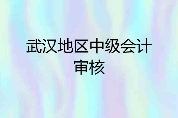 武汉地区中级会计审核