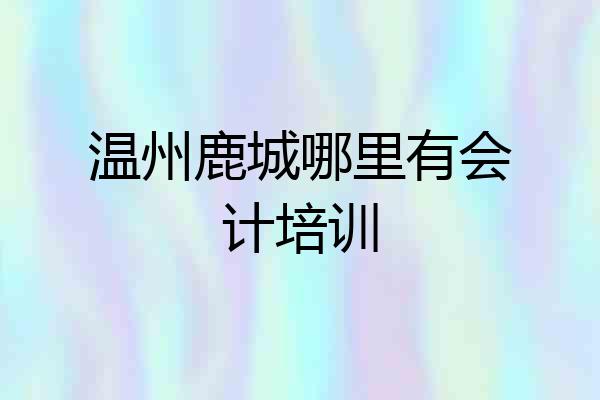 温州鹿城哪里有会计培训