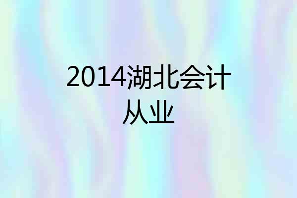 2014湖北会计从业