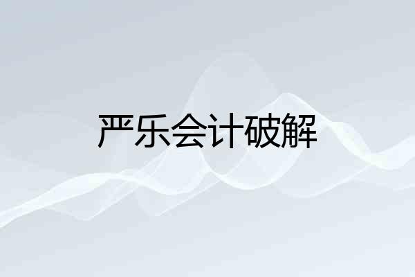 严乐会计破解
