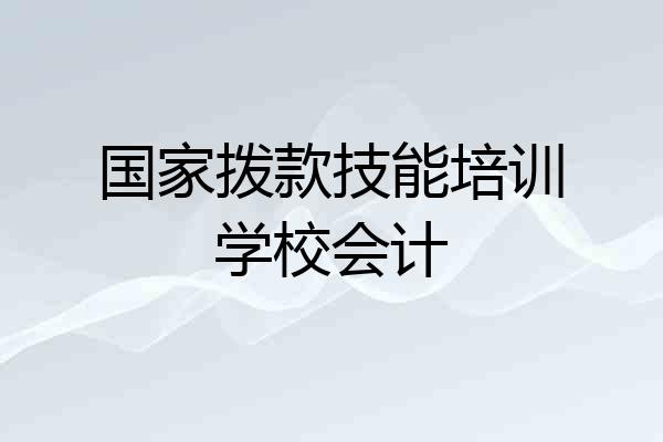 国家拨款技能培训学校会计