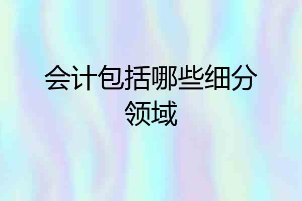 会计包括哪些细分领域