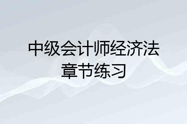 中级会计师经济法章节练习