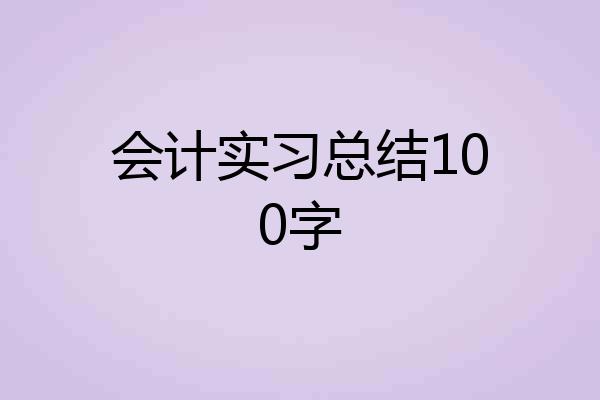 会计实习总结100字