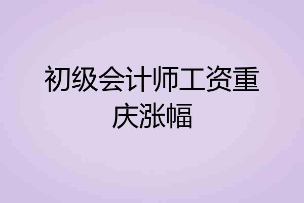 初级会计师工资重庆涨幅