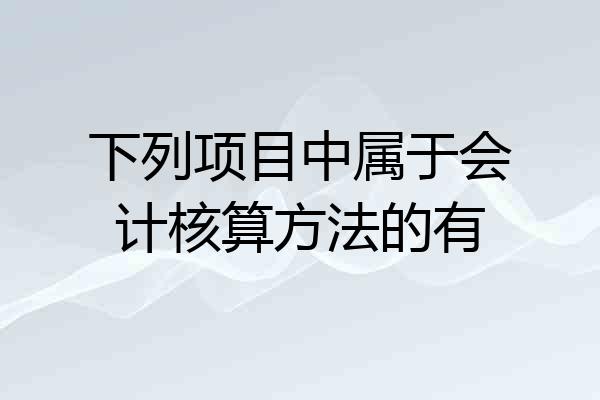 下列项目中属于会计核算方法的有