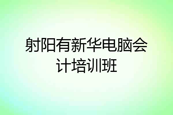 射阳有新华电脑会计培训班