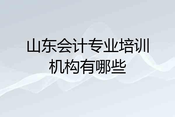 山东会计专业培训机构有哪些