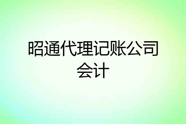 昭通代理记账公司会计