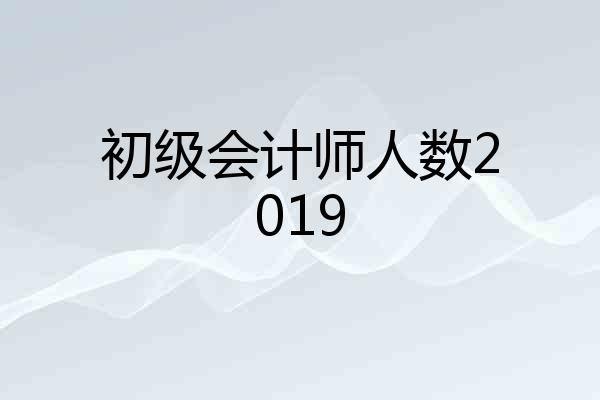 初级会计师人数2019