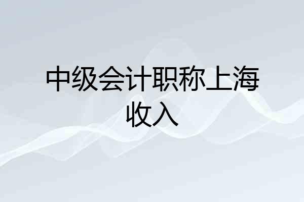 中级会计职称上海收入