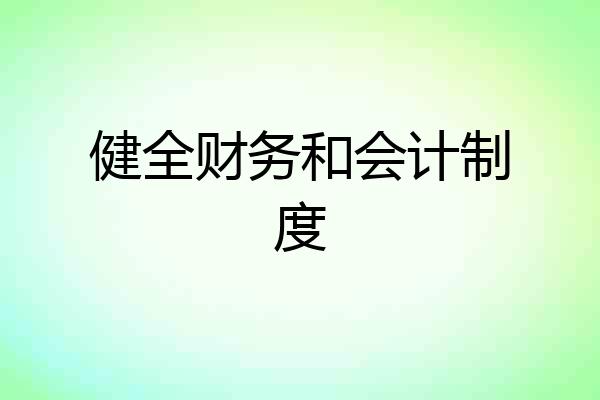 健全财务和会计制度