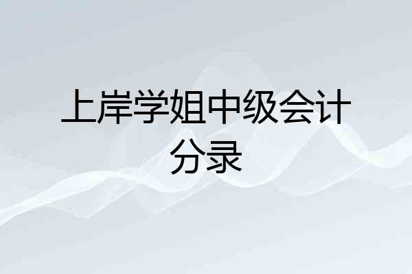 上岸学姐中级会计分录