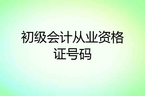 初级会计从业资格证号码
