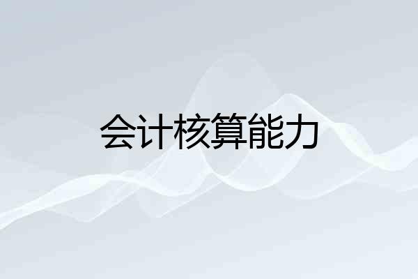 会计核算能力