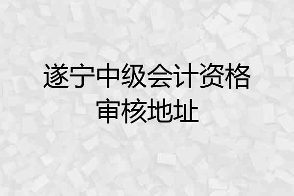 遂宁中级会计资格审核地址