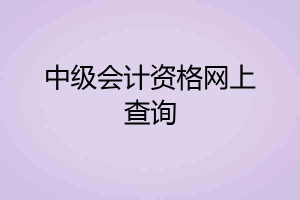 中级会计资格网上查询