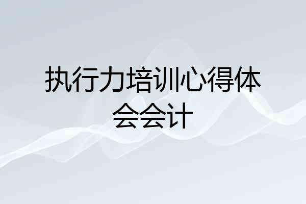 执行力培训心得体会会计