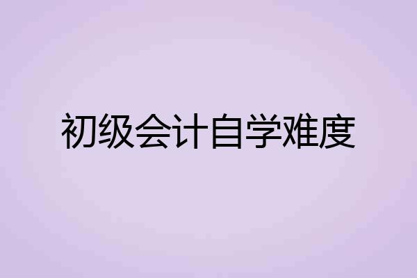 初级会计自学难度