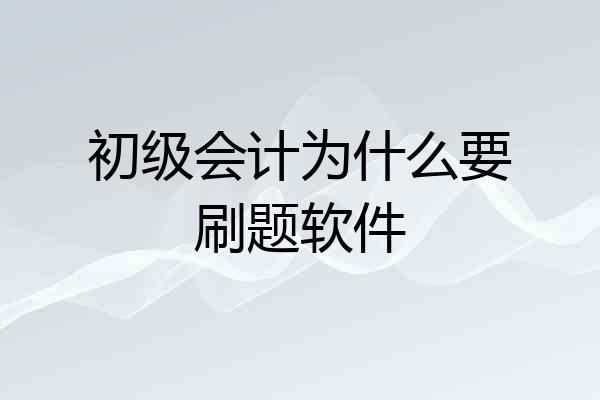 初级会计为什么要刷题软件