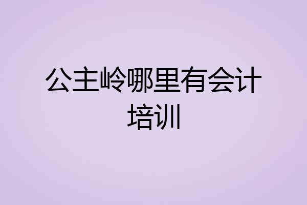 公主岭哪里有会计培训
