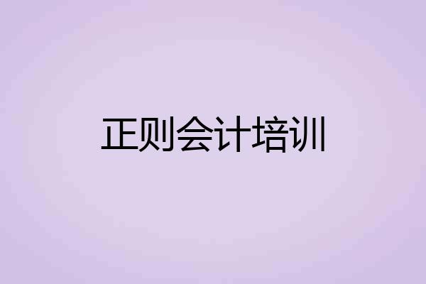 正则会计培训