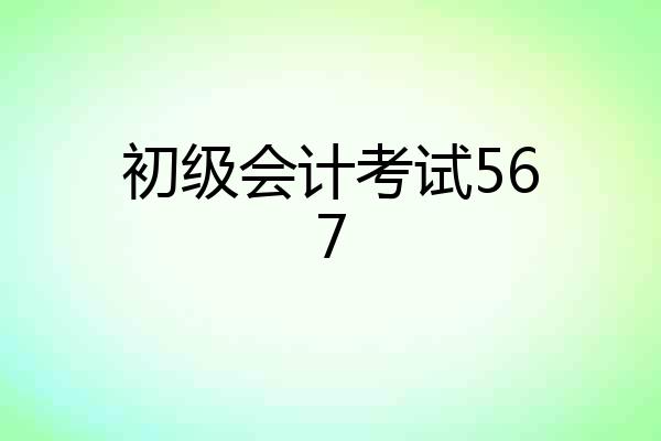 初级会计考试567
