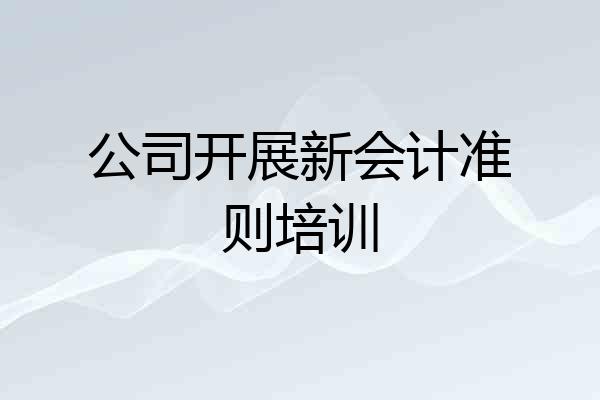 公司开展新会计准则培训