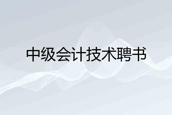 中级会计技术聘书