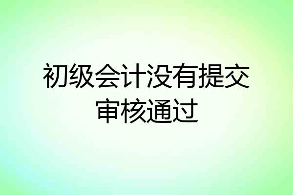 初级会计没有提交审核通过