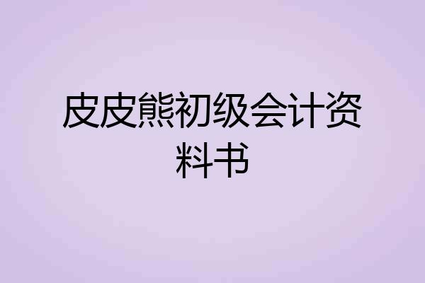 皮皮熊初级会计资料书