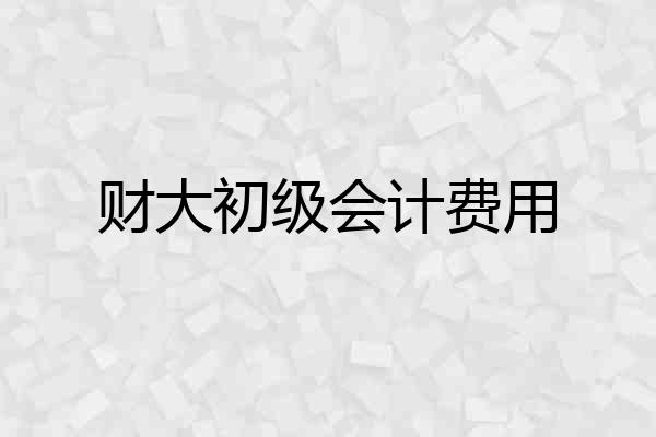 财大初级会计费用