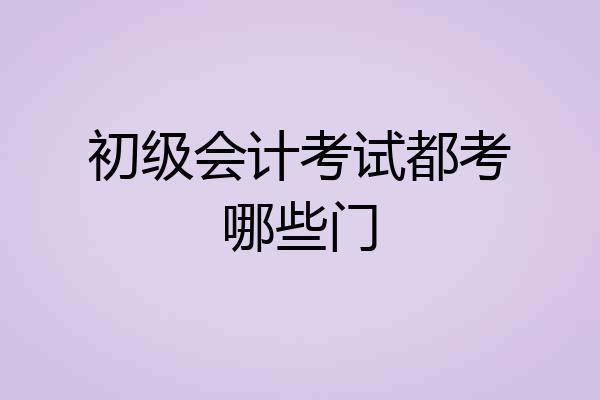 初级会计考试都考哪些门
