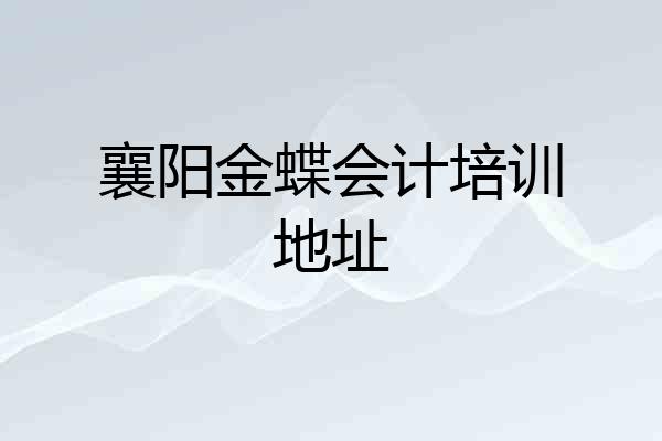 襄阳金蝶会计培训地址