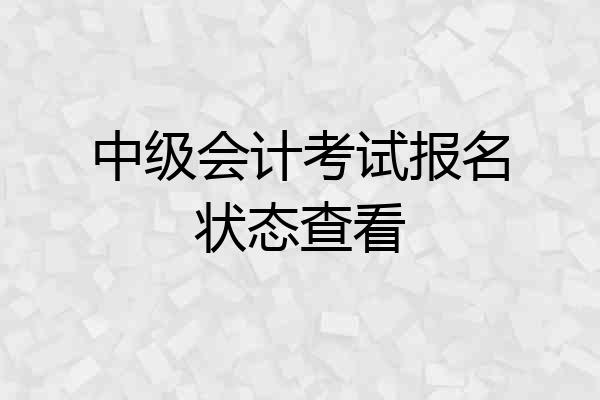 中级会计考试报名状态查看