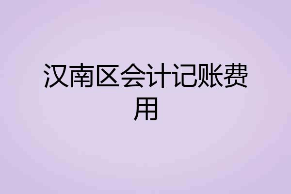 汉南区会计记账费用