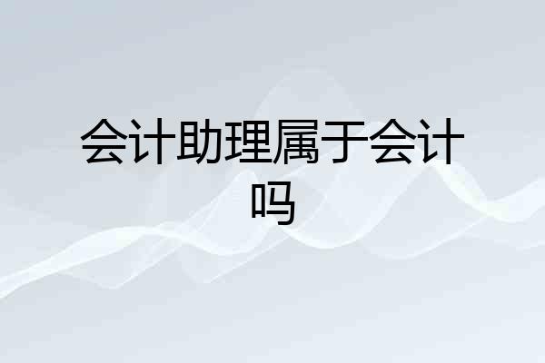 会计助理属于会计吗