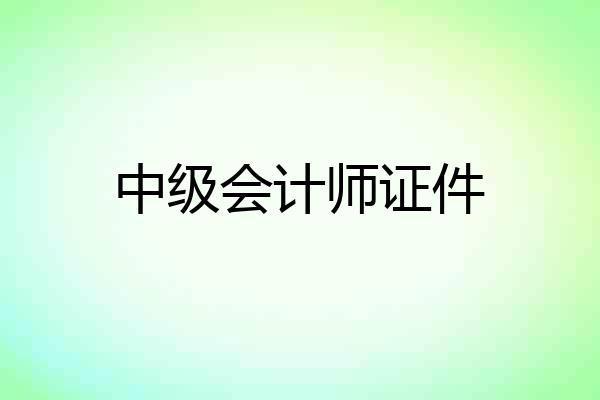 中级会计师证件