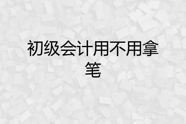 初级会计用不用拿笔